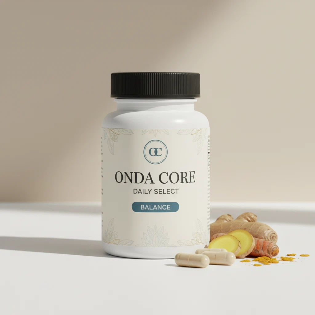 Onda Core Daily Select Glasflakon mit Holzdeckel, 90 Kapseln Nahrungsergänzungsmittel